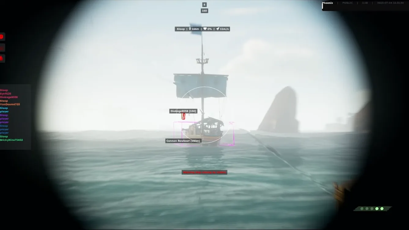 Player ESP and ship tracking in Sea of Thieves
